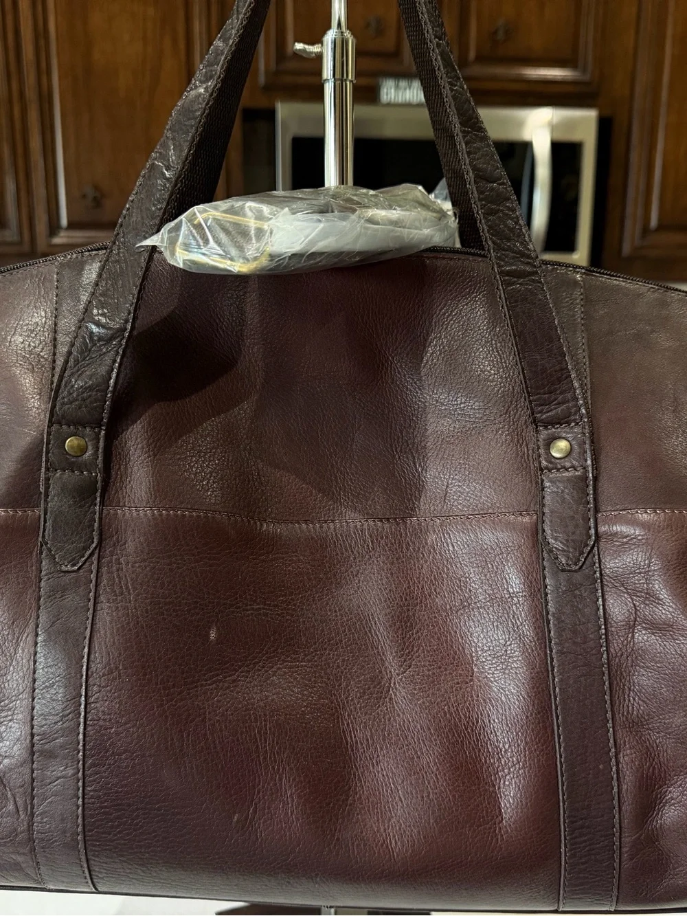 Men's Leather Weekender Bag - Brown Claire Chase FCA